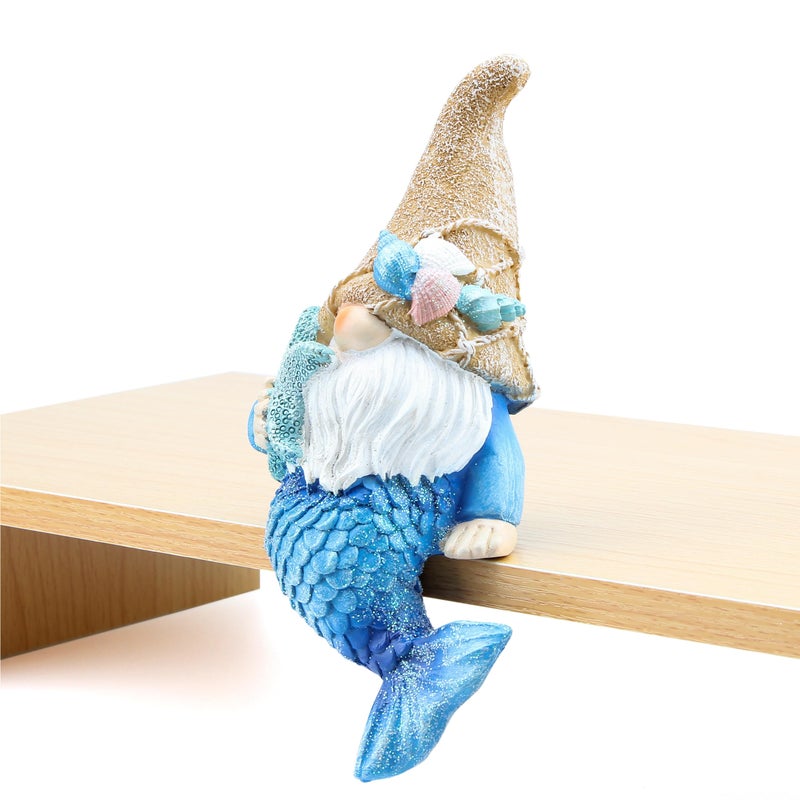 Leekung Mermaid Garden gnome Statue Outdoor Decor,Mermaid gnome Figurine for Outside Indoor Patio Lawn Yard Porch Shelf Bookshelf Edge Table windowsill Decoration,Beach Ocean Sculpture - Image 5